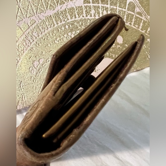 Gucci Long Wallet Brown Gold Bifold Checkbook Purse ID Cards Holders Womens Gift - Picture 8 of 13